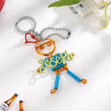 Load image into Gallery viewer, JewelOra-llavero con placa de identificación personalizada para niño y niña, llaveros de alambre de aluminio con nombre personalizado para mujer, regalos de cumpleaños