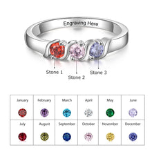 Load image into Gallery viewer, Anillos de promesa con nombre grabado personalizado para mujer