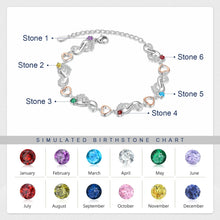 Load image into Gallery viewer, Pulsera de pie de bebé personalizada con corazones múltiples