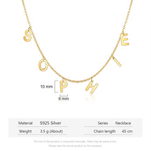 Load image into Gallery viewer, collar de plata de ley 925 con inicial de letra mayúscula para mujer