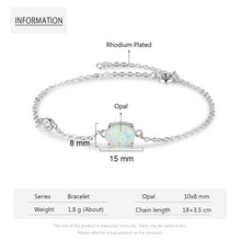 Load image into Gallery viewer, pulsera de ópalo blanco simulado ovalado para mujer