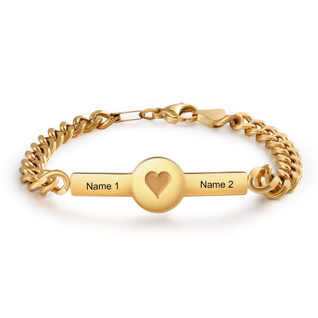 Pulseras de cadena de corazón cruzado personalizadas para mujer