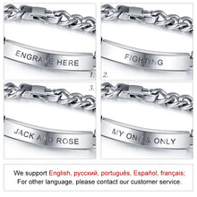 Load image into Gallery viewer, Pulsera de plata con grabado personalizado para hombre