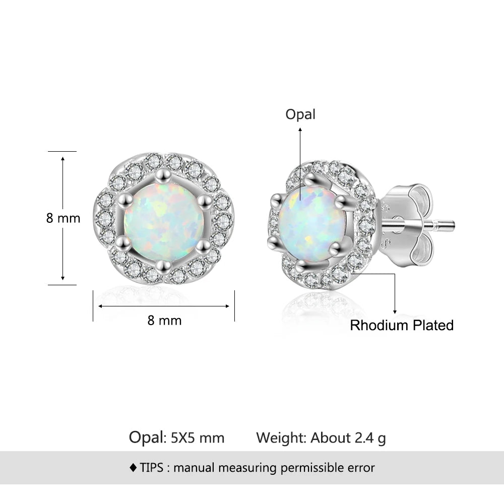 8m'm-pendientes con forma de flor para mujer