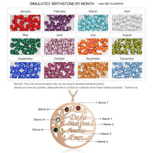 Cargar imagen en el visor de la galería, Collar de árbol familiar personalizado con 4 piedras de nacimiento