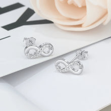 Load image into Gallery viewer, Infinity Love-pendientes de plata de ley 925 con circonita cúbica