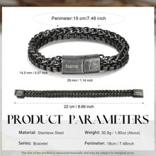 Load image into Gallery viewer, Pulsera de cadena de doble eslabón con grabado de nombre personalizado para hombre