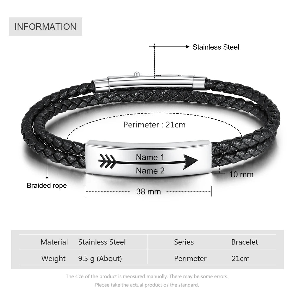 Pulsera personalizada de acero inoxidable para hombre