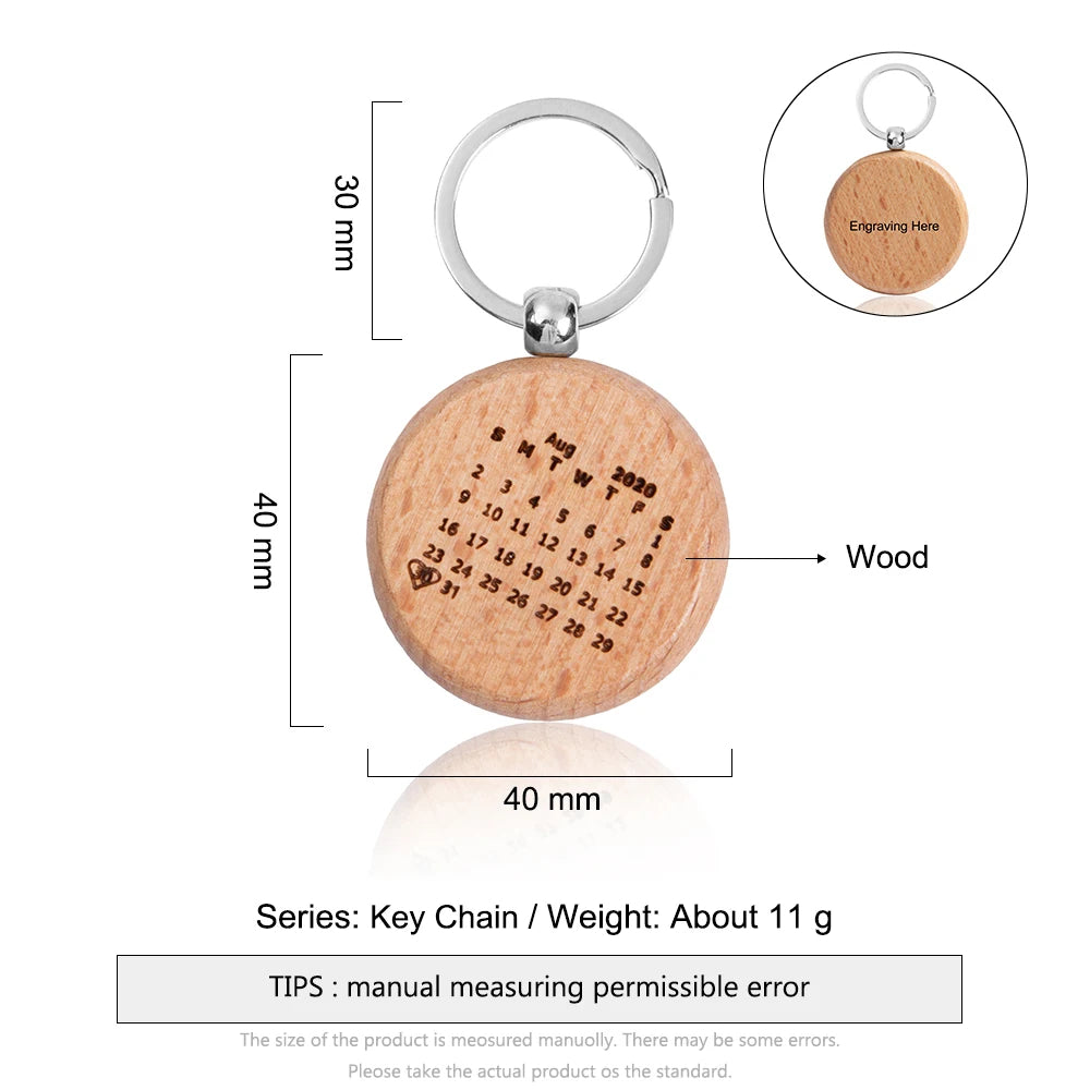 Llaveros de madera con grabado personalizado