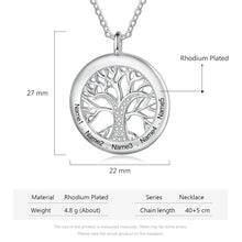 Cargar imagen en el visor de la galería, Collar personalizado de árbol de la vida para mujer