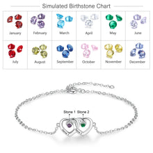 Load image into Gallery viewer, pulsera personalizada con doble corazón para mujer