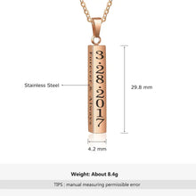 Load image into Gallery viewer, Collares con nombre y fecha grabados personalizados para mujer