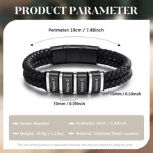 Load image into Gallery viewer, Pulsera de cuero personalizada para hombre