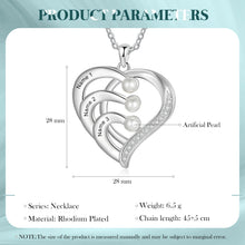 Load image into Gallery viewer, Collar de corazón de perlas personalizado