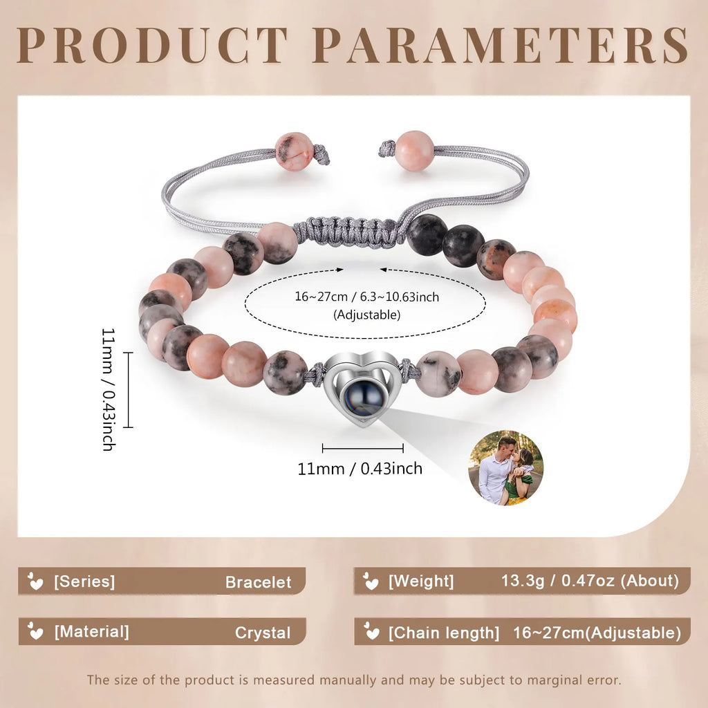 Pulsera de proyección de foto personalizada para mujer