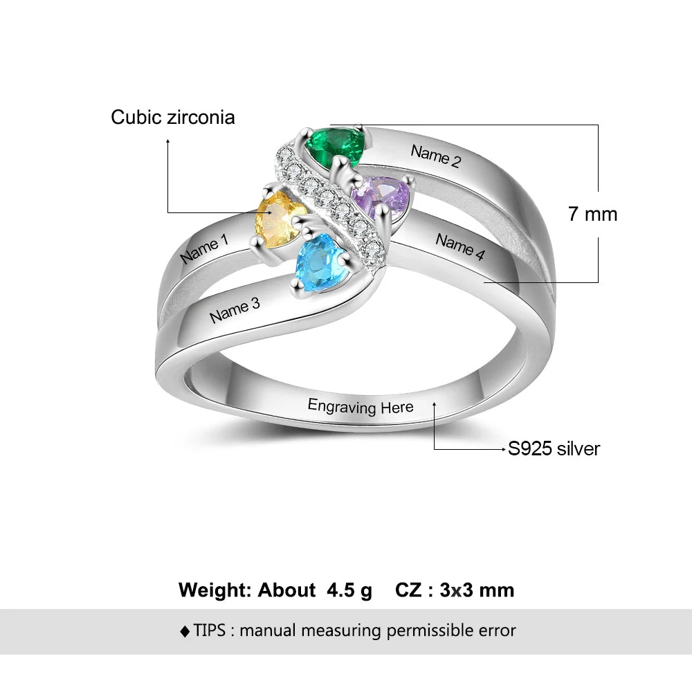 Anillo de Plata de Ley 925 con piedra de circonia cúbica para mujer