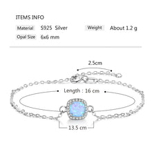 Load image into Gallery viewer, pulsera de ópalo azul con circonita cúbica para mujer