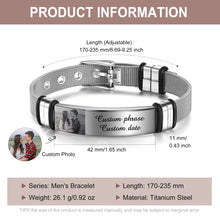 Load image into Gallery viewer, Pulsera personalizada con nombre grabado y fecha para hombre