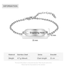 Cargar imagen en el visor de la galería, Pulseras personalizadas de acero inoxidable con forma de corazón para mujer