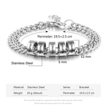 Load image into Gallery viewer, pulsera personalizada de cuentas de acero inoxidable para hombre