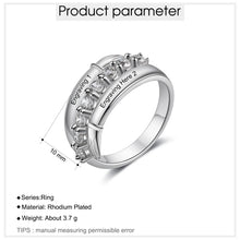 Load image into Gallery viewer, Anillo de compromiso de boda con grabado personalizado