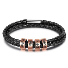 Cargar imagen en el visor de la galería, Pulseras de cuero personalizadas para hombre