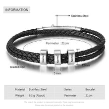 Load image into Gallery viewer, Pulsera de cuero personalizada para hombre