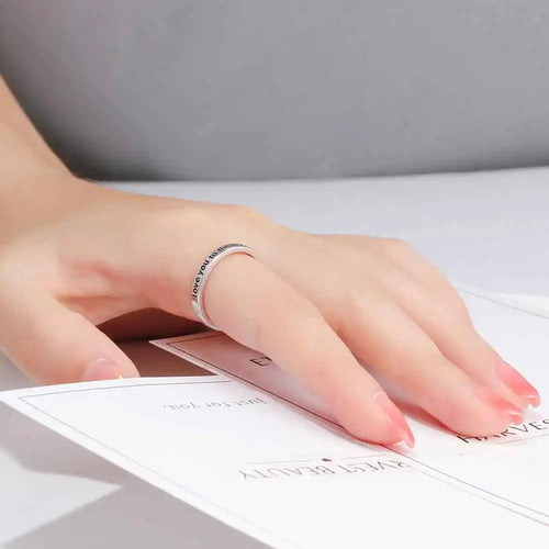 Anillos de Color plateado te quiero hasta la luna y la espalda para mujer