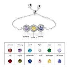 Load image into Gallery viewer, Pulseras de lujo personalizadas con 3 piedras preciosas para mujer