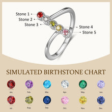 Load image into Gallery viewer, Anillos de piedra natal personalizados para mujer