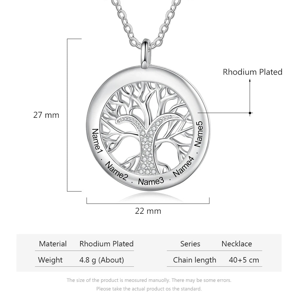 Collar personalizado de árbol de la vida para mujer
