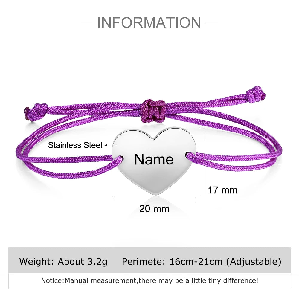 Pulsera personalizada con nombre grabado para parejas