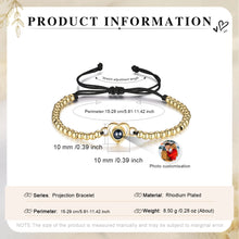 Load image into Gallery viewer, Pulsera de cuentas ajustable con imagen personalizada en el interior