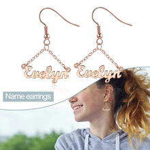 Load image into Gallery viewer, pendientes personalizados con nombre para mujer