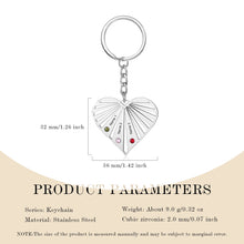 Cargar imagen en el visor de la galería, Llaveros de corazón con nombre grabado personalizado para madre, llavero de piedra natal personalizado para parejas, regalos de Navidad para ella, día de la madre