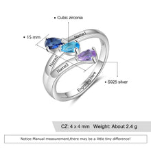 Load image into Gallery viewer, Anillos personalizados de Plata de Ley 925 para mujer