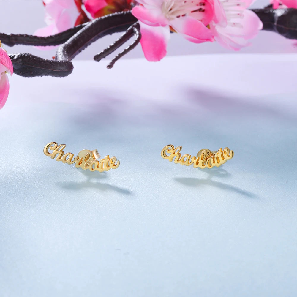 pendientes personalizados con nombre para mujer