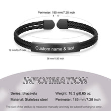 Load image into Gallery viewer, Brazalete personalizado de acero inoxidable para hombre