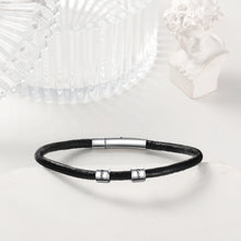 Load image into Gallery viewer, pulsera de cuero de acero inoxidable para hombre