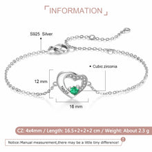 Load image into Gallery viewer, Pulsera personalizada de Plata de Ley 925 con nombre grabado para mujer