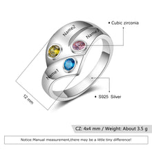 Load image into Gallery viewer, Anillos de plata de ley 925 personalizados para mujer