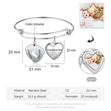 Cargar imagen en el visor de la galería, Pulseras personalizadas con foto de corazón