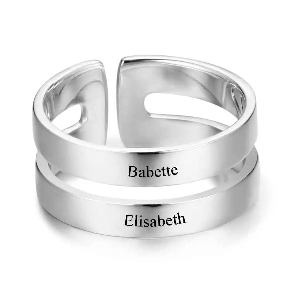 Regalo personalizado grabado nombre promesa anillos para mujeres personalizado BFF