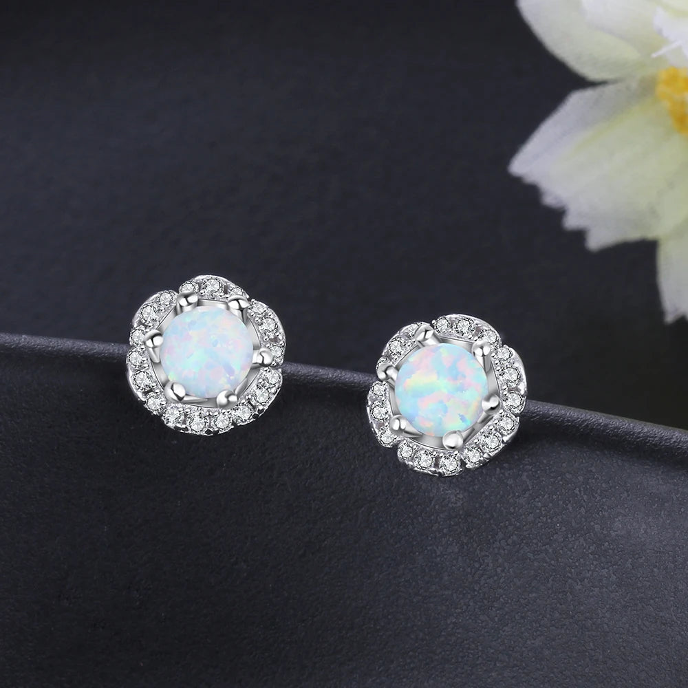 8m'm-pendientes con forma de flor para mujer