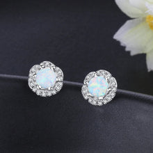 Load image into Gallery viewer, 8m'm-pendientes con forma de flor para mujer