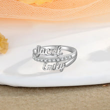 Load image into Gallery viewer, Anillos personalizados con placa de nombre para mujer