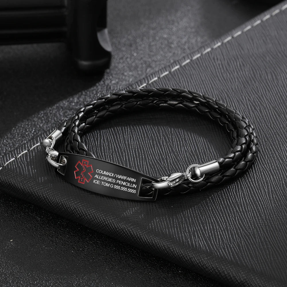 Pulsera de acero inoxidable personalizada para hombre