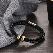 Cargar imagen en el visor de la galería, pulsera de cuero multicapa personalizada para hombre