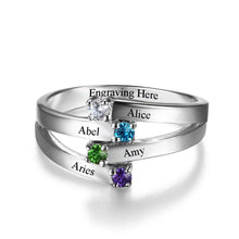 Load image into Gallery viewer, Anillo de Plata de Ley 925 de la amistad y la familia