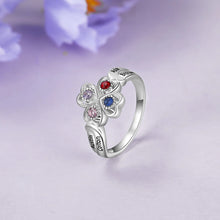 Load image into Gallery viewer, Anillo de flores personalizado con 4 piedras